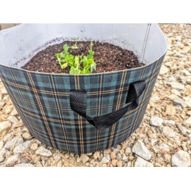 Unbranded 5 pack - 20 Gallon Plaid Grow Bag, Heavy Duty Green and Yellow Fabric Pot
