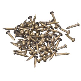 sourcing map 70Pcs Small Tiny Nails 1.5x10mm(DXL) Tiny Brass Nails Hardware Round Head Brass Nail for Wooden DIY Projects Decorative Boxes Household, Bronze Tone
