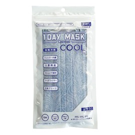 1DAY MASK COOL EMBOSS-BLU Standard Size 7 Pieces per Bag Set of 2 Bags Cool Non-Woven Mask Pattern Mask