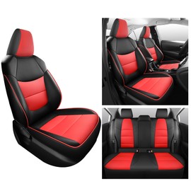 GXT Custom Fit Car Seat Cover for Select 2019 2020 2021 2022 Toyota Corolla L LE LE Eco XLE Sedan - Full Set with Water-Resistant Breathable Microfiber Leather (Black and Red)