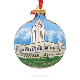 Nebraska State Capitol, Lincoln, Nebraska, USA Glass Ball Christmas Ornament 3.25 Inches