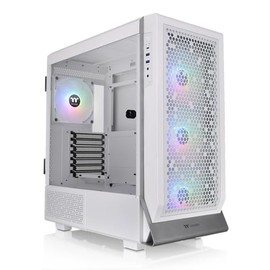Thermaltake Ceres 500 Snow Edition Mid Tower E-ATX Computer Case with Tempered Glass Side Panel; 4 Preinstalled PWM ARGB Fans; Rotational PCIe Slots & GPU Holder; CA-1X5-00M6WN-00; 3 Years Warranty