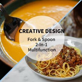 Alata Sporks, 12-Pack Food-grade Stainless Steel Sporks, 7.4 Inches Long Handle Salad Forks For Dessert, Ice Cream, Salad, Soup, Noodle, Spaghetti, Dishwasher Safe