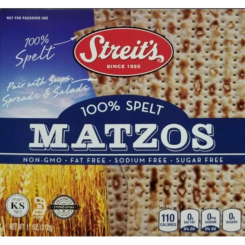 Streit's 100% White Spelt Matzos, 11 oz (Pack of 3)