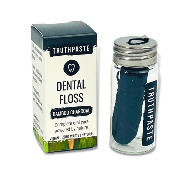 Bamboo Charcoal Dental Floss | Zero Waste | Vegan | Eco | Sustainable | Plastic Free | Unflavoured