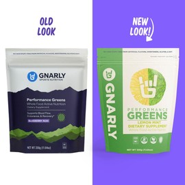 Gnarly Nutrition Greens Superfood Powder – Lemon Mint Performance Super Greens Powder – NSF Contents Certified – Organic, Probiotics & Essential Micronutrients - Lemon Mint, 11.64 oz
