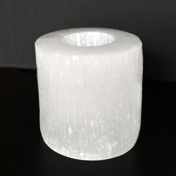 Selenite Candle Holder White Natural Crystal Light (1pc) Stone Crystal