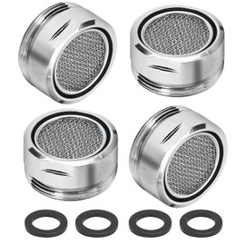 Litoexpe 15/16 Inch Faucet Aerator 4 PCS, Kitchen Sink Aerator Replacement Parts, Sink Faucet Male Thread Faucet Filter with Brass Shell and Gasket for Bathroom