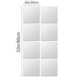 LTENG Acrylic Mirror Sheet shatterproof Mirrors,Adhesive Mirror for Wall, Full Body Mirrors,Unbreakable Mirror, 8Pcs (8'' x 8'')