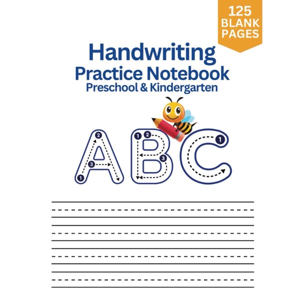 Preschool and Kindergarten writing paper with lines for kids: 125