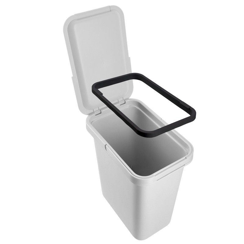 KADAX Waste Bin with Hinged Lid, Rectangular Plastic Waste Bin