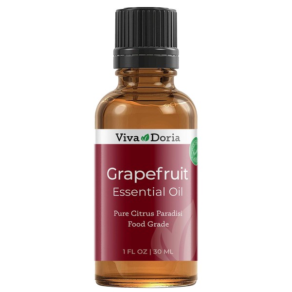 Viva Doria 100% Pure Grapefruit Essential Oil, Undiluted, Food Grade, Natural Aromatherapy Grapefruit Oil, Made in USA, 30 mL (1 Fluid Ounce)