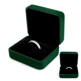 Ring Box Wedding Engagement Box Green,Velvet Jewelry Box Small Ring Bearer Case,For Proposal,Ceremony,Anniversary,Gift,For Proposal Engagement Wedding Ceremony,For Women Slim Green Jewellery Box