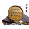 KHUMYAYAD Brass Compass Bible Quote Be Strong and Brave and