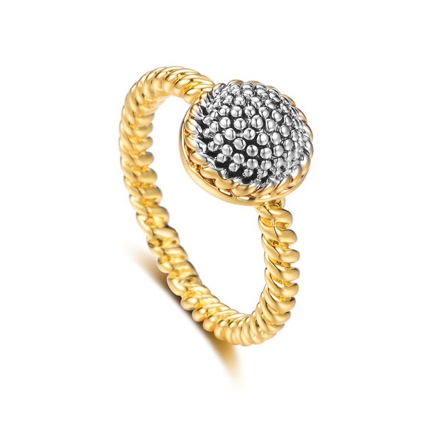 Mytys Stackable Rings 18K Gold Plated Cable Cocktail Ring for