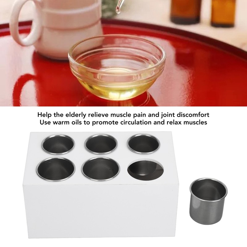 Essential Oil Heater Constant Temperature 6 Compartment Massage Oil Warmer