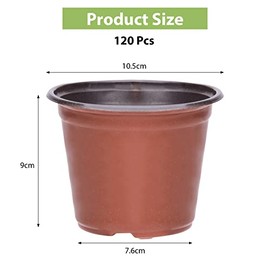 Paquete de 120 Macetas para Vivero de 4 Pulgadas, Macetas de Plástico para Plantar, Contenedor de Plantas de Flores, Macetas de Cultivo de Semillas