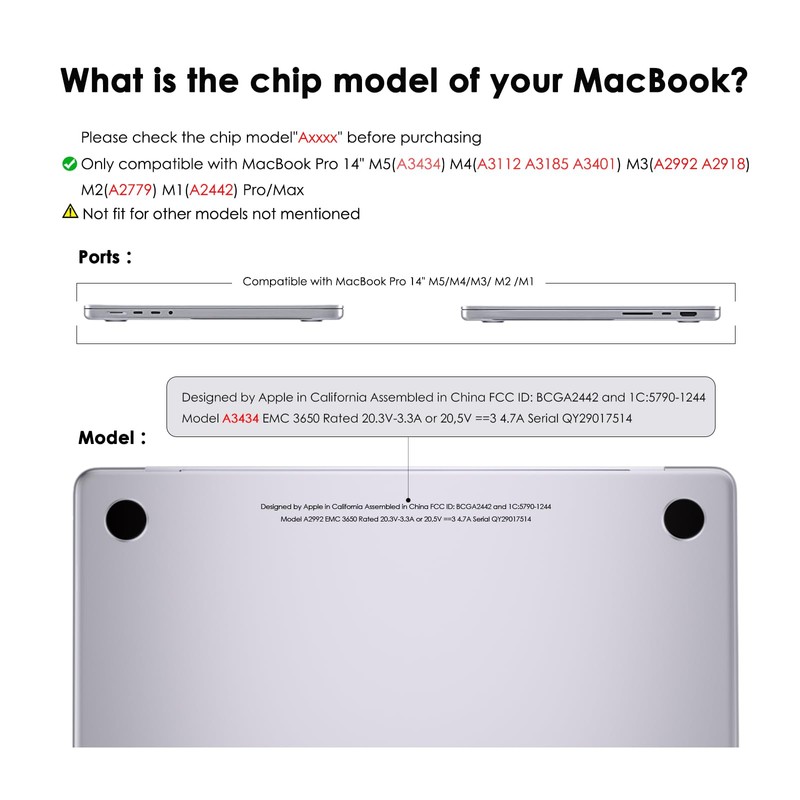 eleger Case Compatible with 14 inch MacBook Pro M5 M4