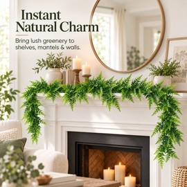 Artificial Hanging Fern Vine for Home & Garden Decor – 170–175cm Faux Greenery Plant for Walls, Rooms & Outdoor Spaces