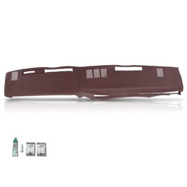 PIT66 TPE Dash Bezel Cover, Compatible with Chevy GMC Full Size Pickup 1981-1987/ Chevy GMC SUV 1981-1991 Dashboard Cover (Red)