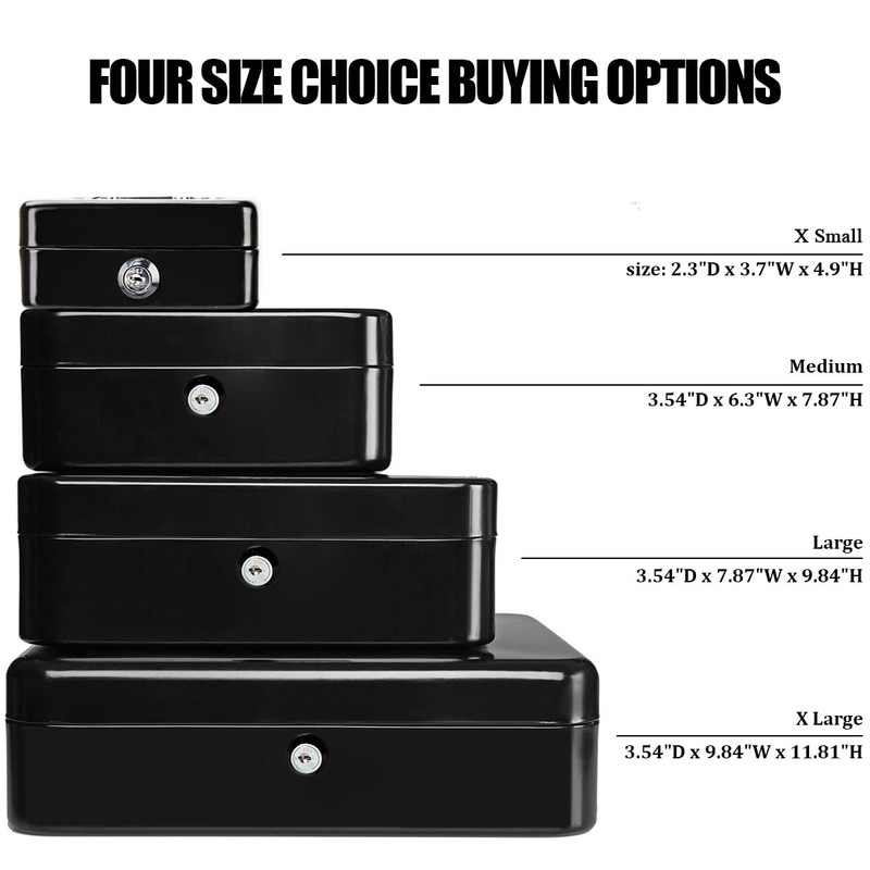 Jssmst X-Small Cash Box with Lock - Money Saving Box