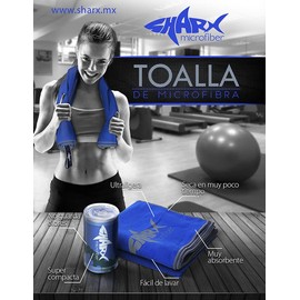 SHARX 2 Piezas de Toalla de Microfibra Deportiva Medida 40x80cm Ideales para el Gym (Azul Rey)