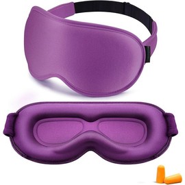 Weighted Eye Mask for Sleeping - Blackout Sleep Mask for Women Men, Lash Extension Eye Covers, Memory Foam, 3D Contoured, Airplane Travel Essentials, Blindfold for Meditation(Gray) - Color: Purple