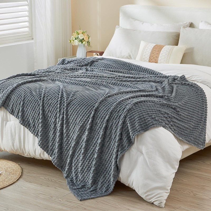 EMME Cuddly Fluffy Blanket, 3D Touch Experience Fleece Blanket, Soft