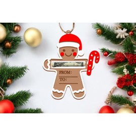 IMT-LLC 3D Christmas Money Holders Bundle Wooden Hanging Ornament, Dollar Banknote Holder, Merry Christmas Money Card, Xmas Hanging Ornaments (05)