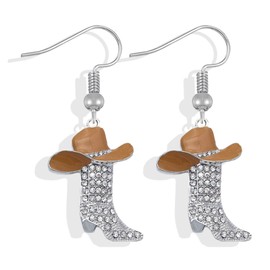 Western Earrings for Women Cowboy Cowgirl Earrings Boot Hat Earrings for Women Country Concert Outfits Western Jewelry Accessories