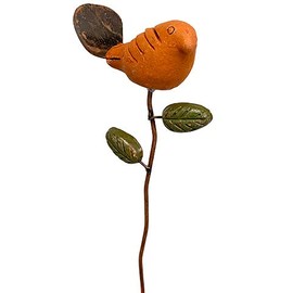 BestNest Set of 6 Ancient Graffiti Bird Plant Picks, Spice