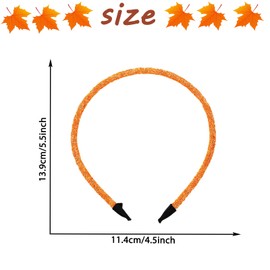 Xepeelo Orange Glitter Headbands for Women Fall Hairband Autumn Hair Hoop Autumn Non-Slip Headpiece Adult Hair Accessories for Autumn Thanksgiving Party Festival Supplies(01, Medium)
