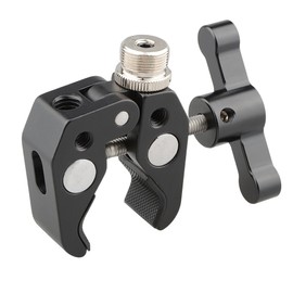 CAMVATE Super Clamp Crab Pliers Clip with 1/4" to 5/8" Convertion Screw (Black T-handle)