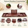 Bamboo Bathtub Tray, Expandable Foldable Bath Caddy, Walnut