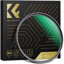K&F Concept Nano-X Black-Mist 1/8 Filter 55 mm Black Promist 1/8 Optical Glass with 28x Nano Coating, Black Diffusion Filter 1/8 for Video Recording/Portrait Photography