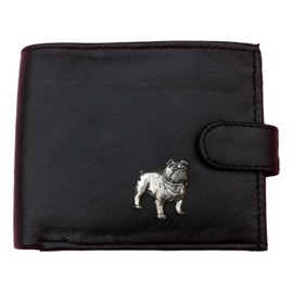 Bulldog Black Leather Mens Wallet RFID Protection