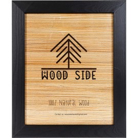 Rustic Wooden Picture Frame 8x10 - Black - Set of 2-100% Natural Eco Solid Wood with High Definition Real Glass for Wall Mount and Desktop Photo Frame
