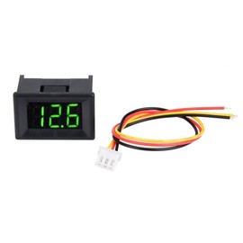 VOBOR LED Voltage Display - 0.36inch 3-wire Volt Meter DC 0-100V LED Voltmeter Waterproof for Car Repair Laboratories (Green)