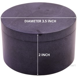 KC KULLICRAFT Unique Salt and Pepper Box Elegant Round Marble Salt Box With Lid For Salt, Spice and Herbs Storage. Perfect Container To Store. (3.5" x 2" Inches)