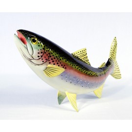 Star International Hand Painted Rainbow Trout Fish Sculpture Statue Figurine 10 inch