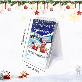 JAMSSOW 100 Day Christmas Countdown Calendar 2025, Advent Calendar 2025, Desktop Advent Calendar for Home Office Room Decor, Christmas Count Down Gift (with Week Dates)