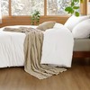 Bedsure 5 Pieces Cotton Comforter Set with Cotton Waffle Throw