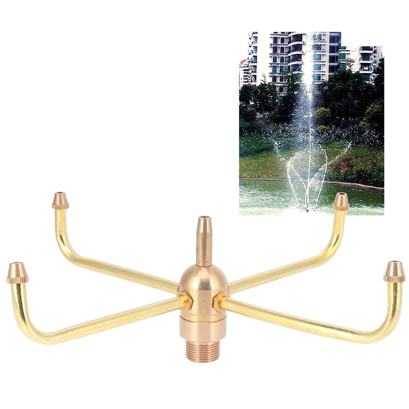 Water Fountain Nozzle,G1/2 Female Thread G3/4 Male Thread,4 Arm Rotate