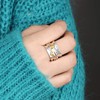 Boho-Magic Spinner Ring for Women 925 Sterling Silver with Brass