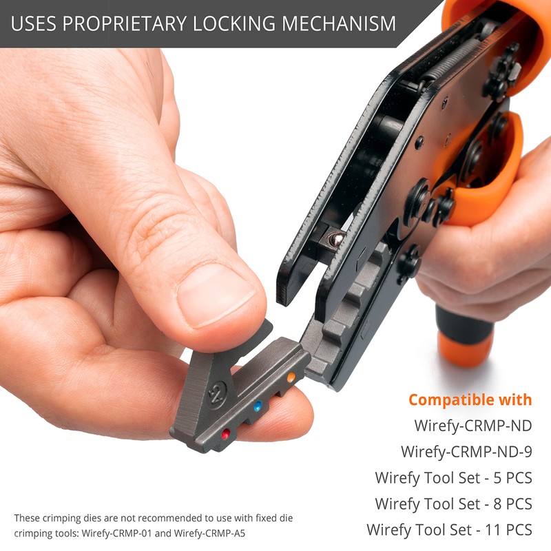 Wirefy Crimping Die for Heat Shrink Connectors - 22-10 AWG