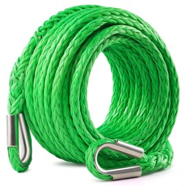DAYDOOR Winch Rope Extension, 3/8'' x 50ft Synthetic Winch Extension Rope, 26,500 Lbs Winch Extension Line for Off Road Vehicle ATV UTV SUV Jeep(Green)