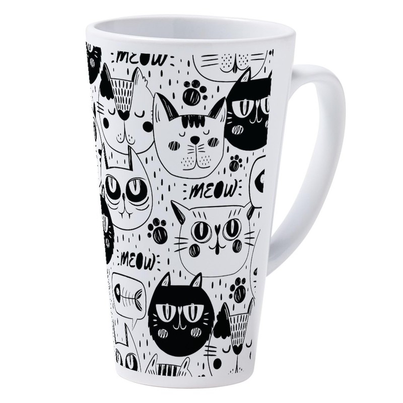 CafePress Cat Faces 17 oz Latte Mug