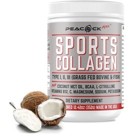 Sports Collagen Electrolytes Powder, 12.42 oz - Grass Fed Bovine & Wild Fish Hydrolyzed Type I, II, III Multi Collagen Peptides for Electrolyte Drinks, Unflavored Protein Powder with BCAA, Magnesium