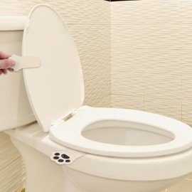 Yuanchu 4Pcs Toilet Seat Lifter, Self Adhesive Toilet Lid Cover Lifter Toilet Seat Handle To Lift Bathroom Accessories for Home Office Hotel Travel(Brown)