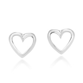 AeraVida Adorable Minimalist Heart Outline .925 Sterling Silver Stud Earrings | Casual Sterling Silver Stud Earring for Women | Jewelry Gift for All Occasions